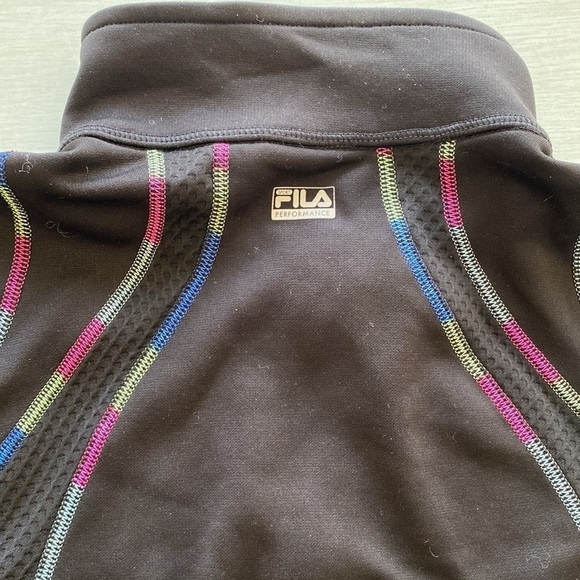 Fila Sport Athletic Track Jacket Full Zip Rainbow Trim Thumb Holes - Picture 8 of 12